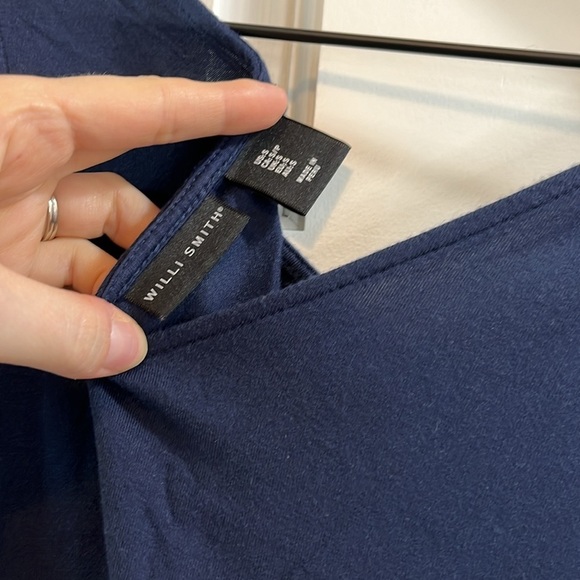 Willi Smith Navy Blue Double V Neck Tank - Size Small - Picture 4 of 5